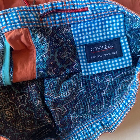 CREMIEUX Lot Of 2 Swim Board Shorts Sz XL 36 Orange & Blue Pockets Drawstring - Picture 8 of 16
